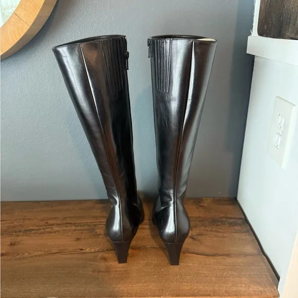 Talbots Black Leather Knee-High Boots - Picture 3 of 11